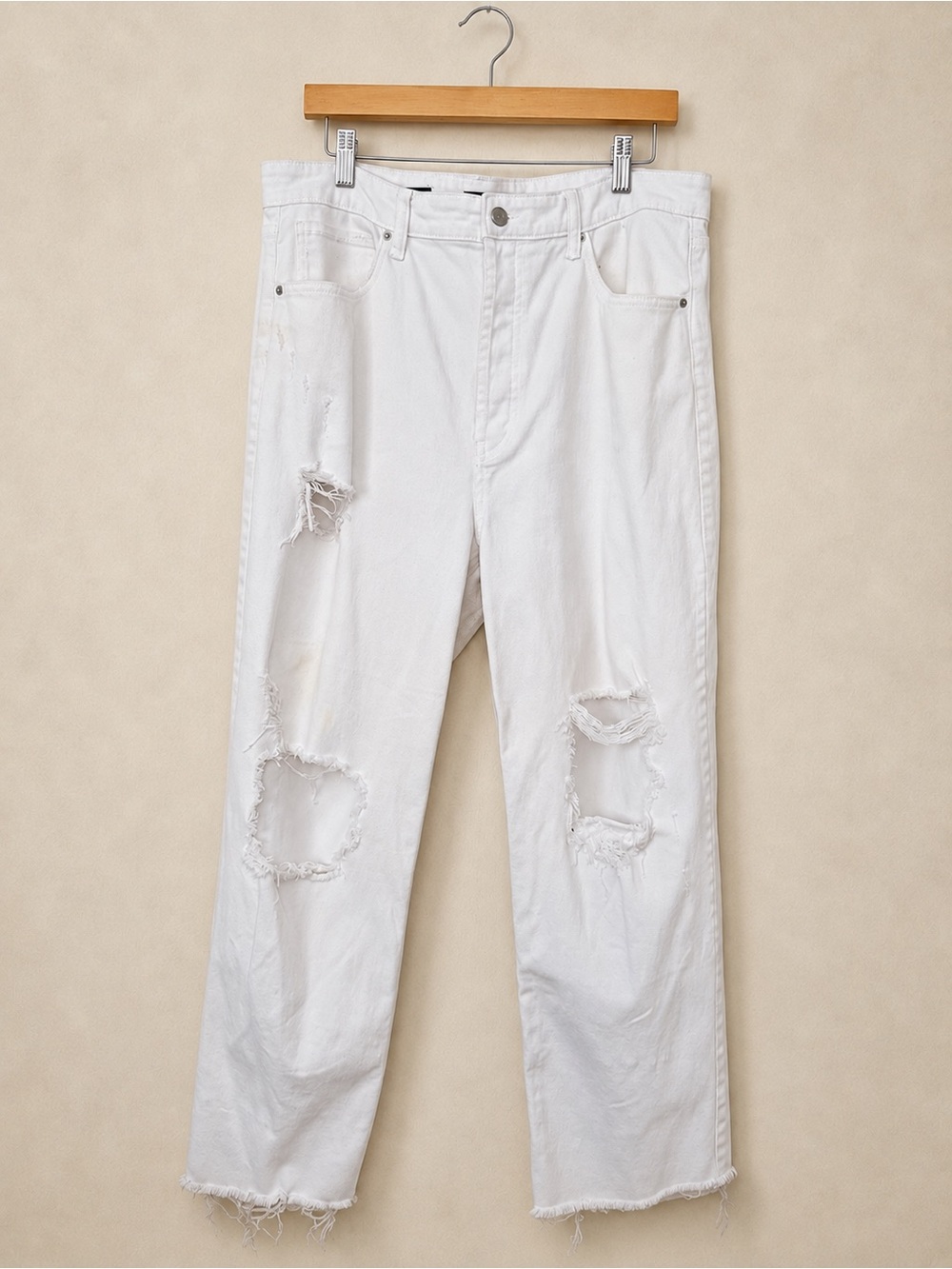 wild fable White Distressed Straight Jeans